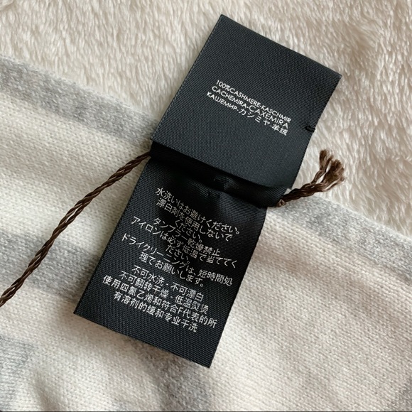 NWT Authentic Gucci Woven Unisex Cashmere Long Scarf Ivory Gray Interlock Logo - Picture 9 of 9